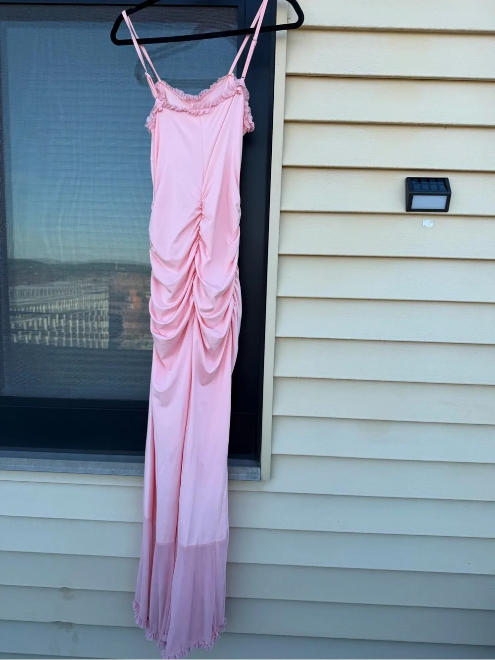 Pink Ruffle Cutout Maxi Dress - Picture 9 of 9